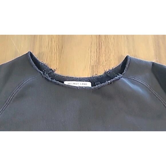 Helmut Lang Women’s Distressed Black Luxury Sweatshirt Sweater S Made in USA EUC - Picture 4 of 9
